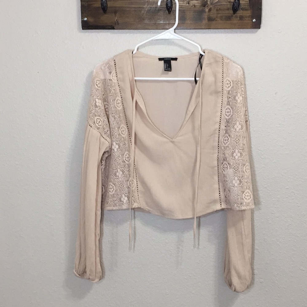 Forever 21 | Long-sleeve Boho Cropped Top